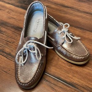 Sperry metallic brown leather‎ loafers size 8m